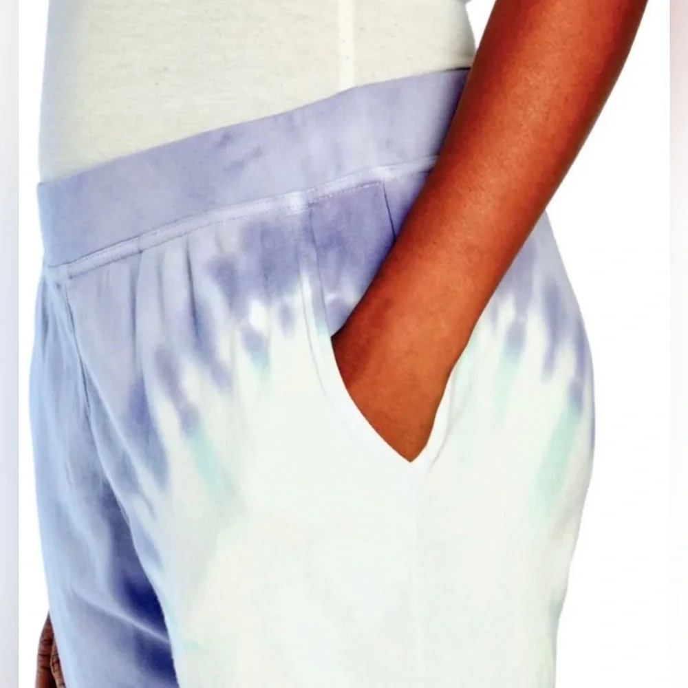 NWT Wildfox Shibori Tie Dye Lavender & Teal Sweatpants / French Terry Joggers - Picture 2 of 12